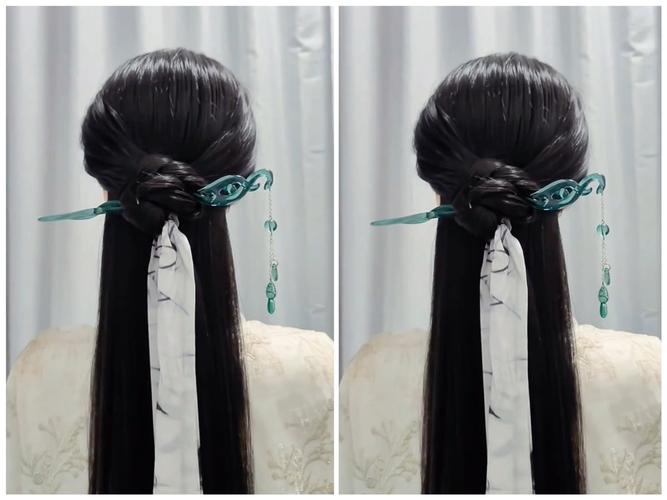 古代半扎低马尾怎么扎_古风发带搭低马尾，配汉服显东方美