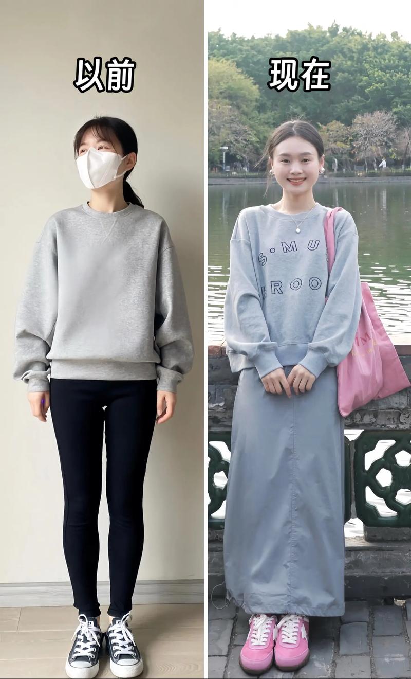 卫衣+裙子穿搭_卫衣配裙子，休闲又时尚！