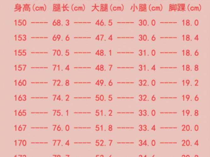 女生大腿小腿围对照表_腿围标准范围及测量方法