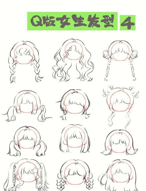 q版发型女生_可爱头包脸画法 q版发型女生_可爱头包脸画法