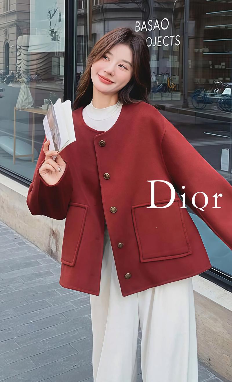 红色短外套配什么颜色内搭最好看_酒红外套百搭时尚，配系带衫毛衣显个性