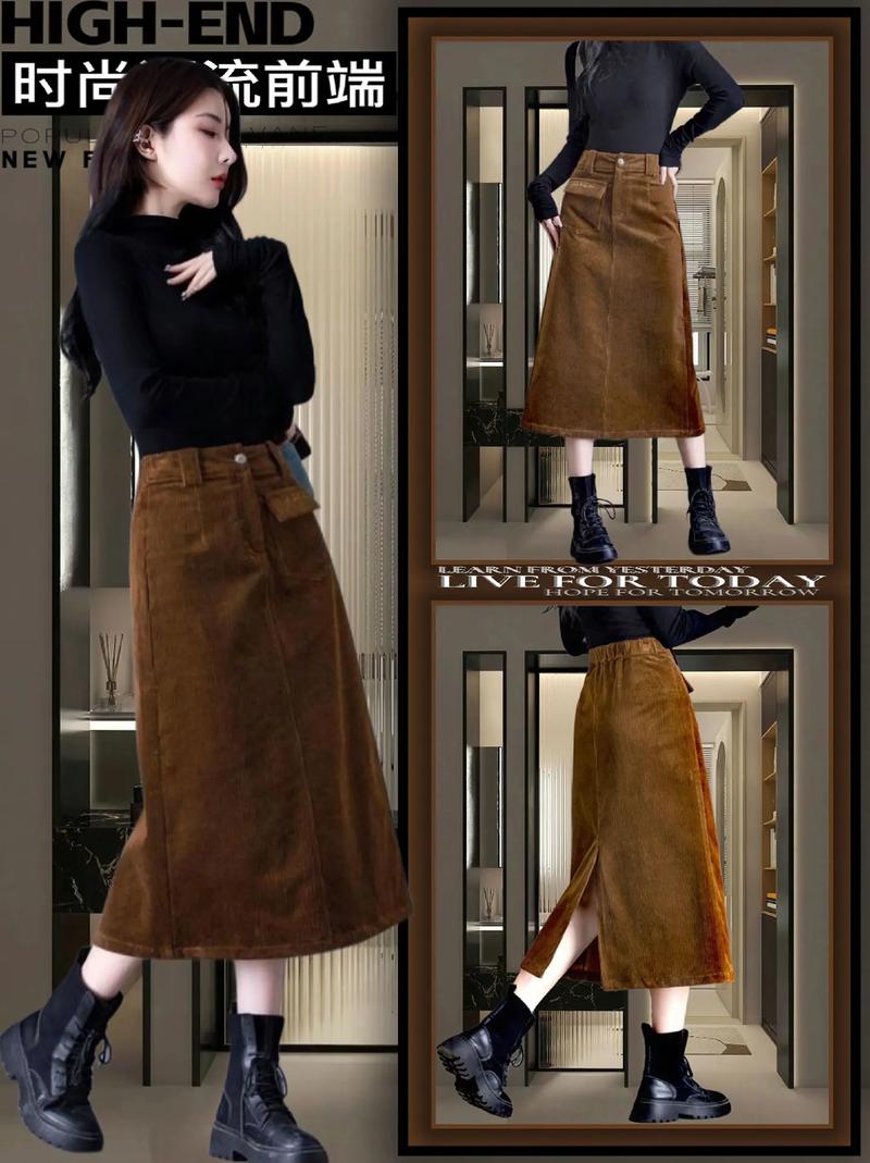 灯芯绒半身裙怎么搭配_灯芯绒半身裙春秋穿搭指南,显气质选对上衣 灯芯绒半身裙怎么搭配_灯芯绒半身裙春秋穿搭指南,显气质选对上衣