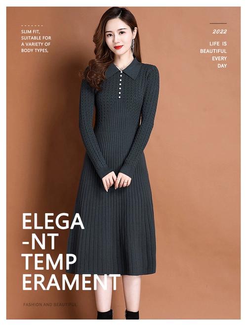 羊毛连衣裙的搭配图片_秋冬毛呢大衣配高领连衣裙，显气质又显瘦！