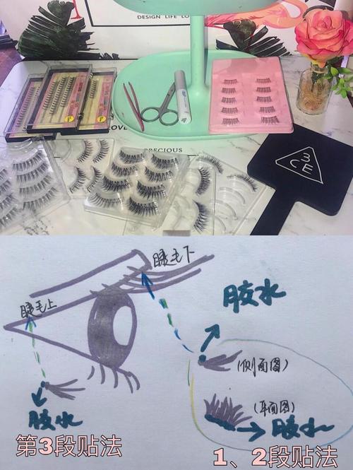 贴睫毛的正确方法图解_提拉夹翘，均匀粘贴！