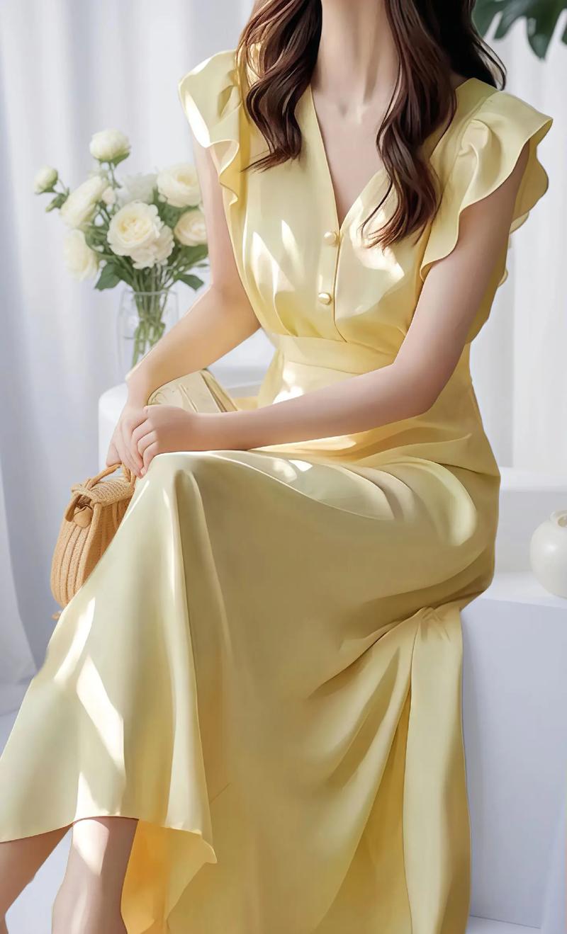 黄色连衣裙配什么色高跟鞋图片对比_黄色连衣裙配黑高跟显高贵,多配饰穿出自信范! 黄色连衣裙配什么色高跟鞋图片对比_黄色连衣裙配黑高跟显高贵,多配饰穿出自信范!