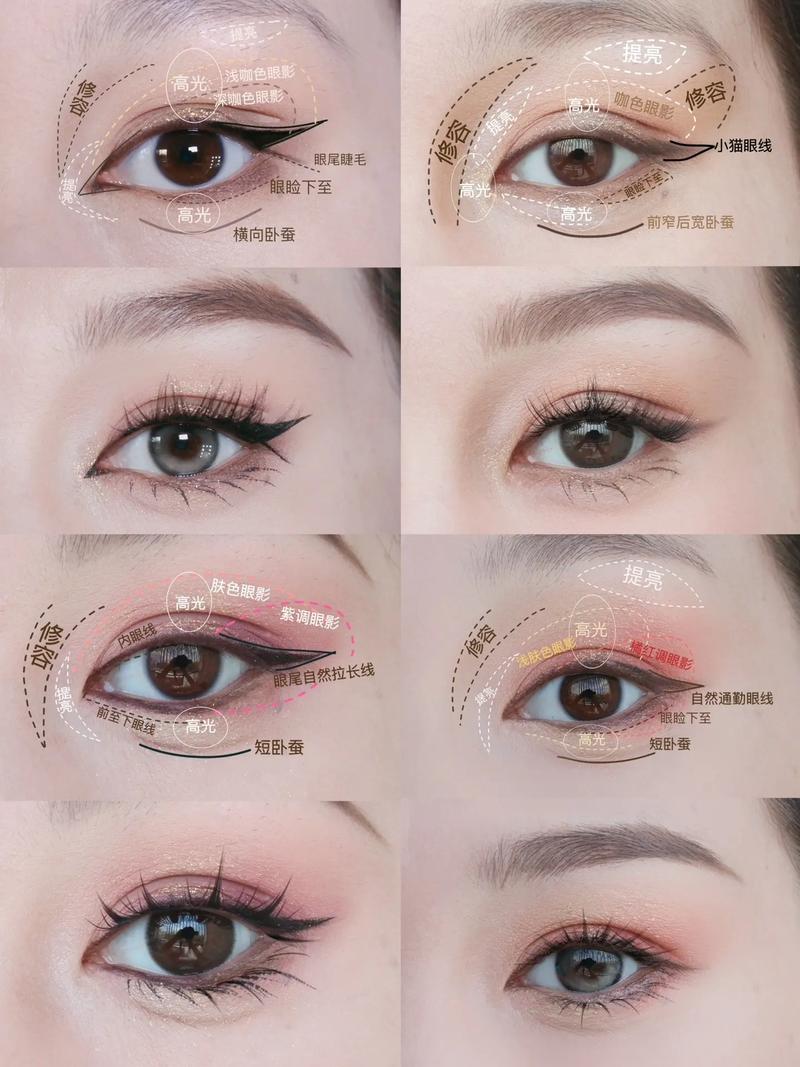 眼部化妆教程详细_美瞳眼线假睫毛，自然放大双眼！