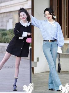 女士穿运动鞋配什么裤子好看_牛仔裤裙装皮衣冲锋衣皆可穿