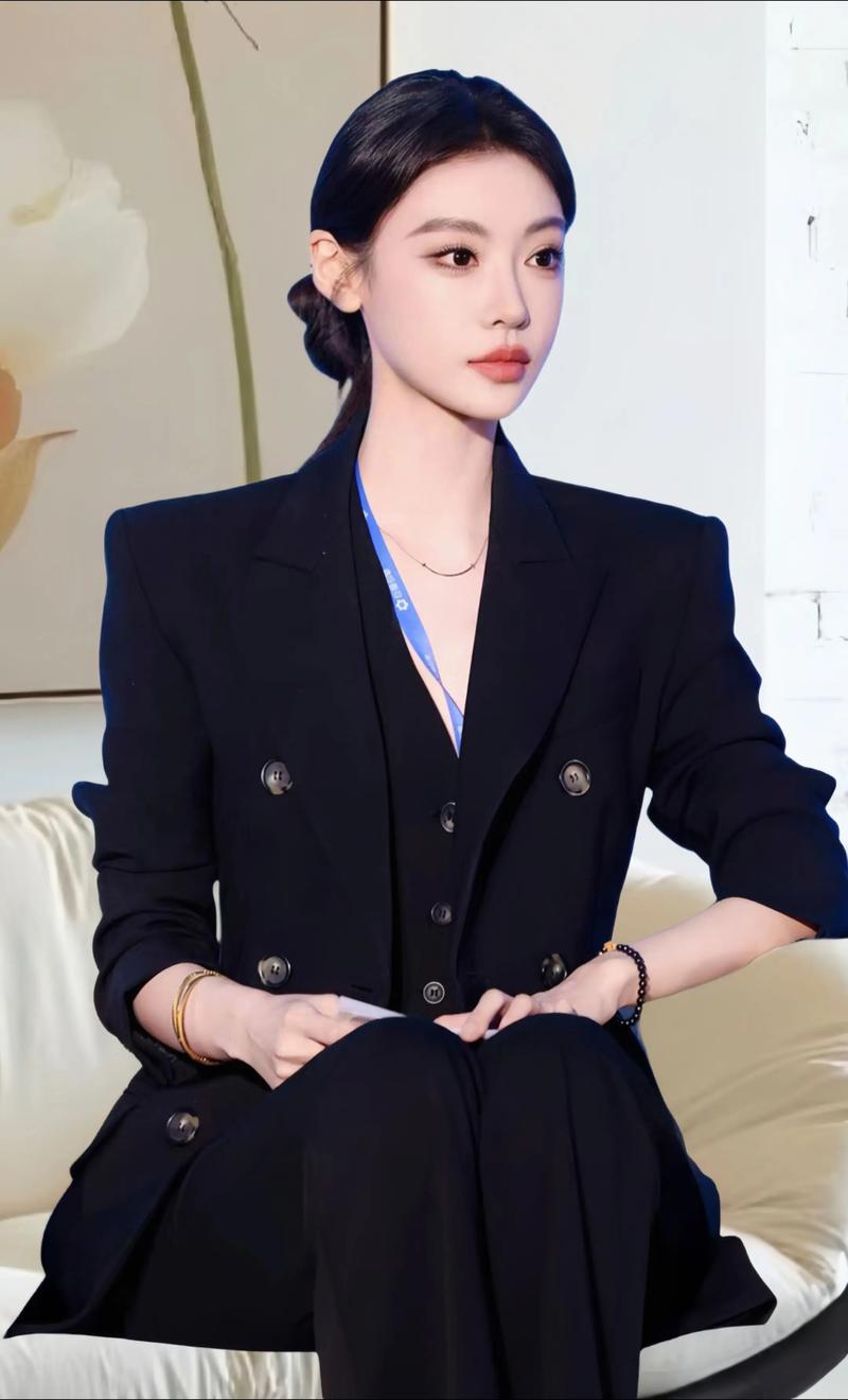 女式黑色西装配什么裤子好看_优雅干练，秋季时尚搭！
