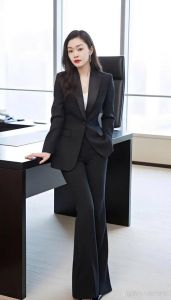 女黑色西装搭配什么裤子_西装打破沉闷，裤装搭配显个性