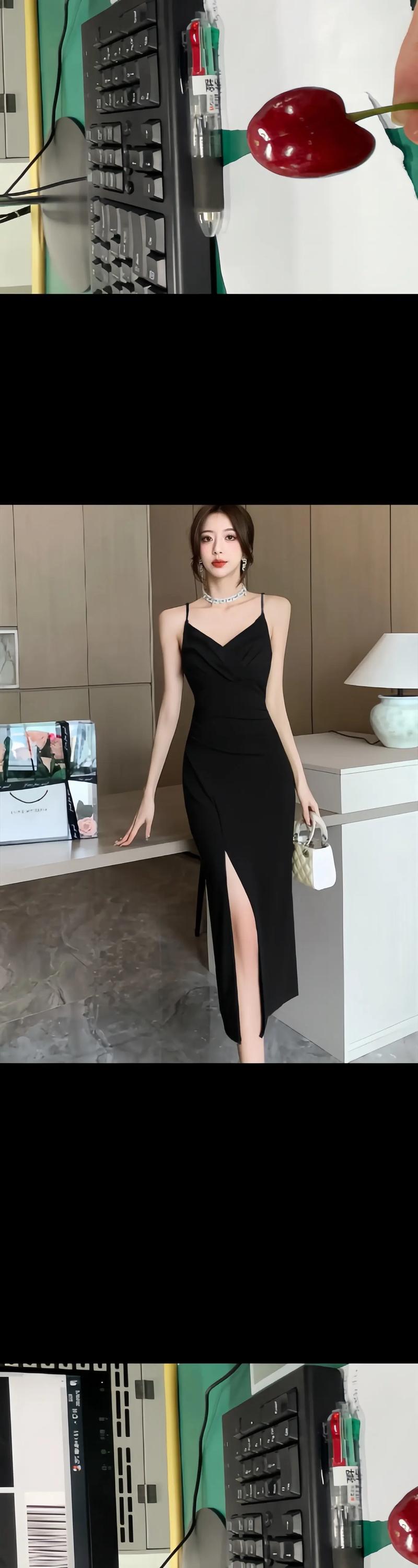 前开叉的裙子适合哪些人穿_优雅开叉半身裙，显高显瘦显气质