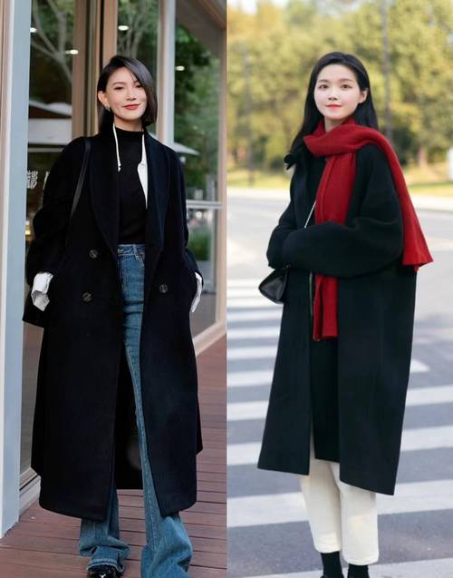 小个子女人穿黑呢大衣搭配_小个子穿黑色大衣显高时尚搭法 小个子女人穿黑呢大衣搭配_小个子穿黑色大衣显高时尚搭法