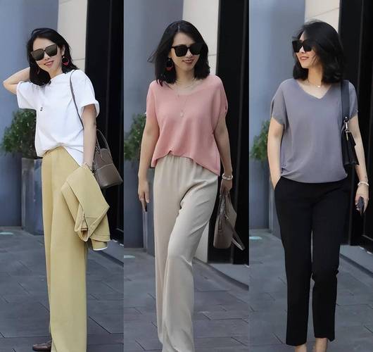 韩国50岁女人穿衣搭配_短发浅色系,高腰裙显气质 韩国50岁女人穿衣搭配_短发浅色系,高腰裙显气质