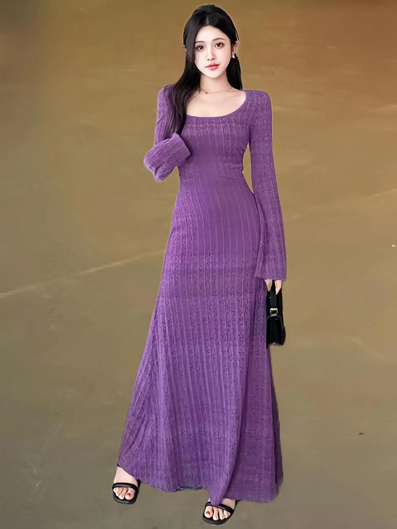 紫色包臀裙怎么搭配_简约上衣+高跟鞋，优雅又性感