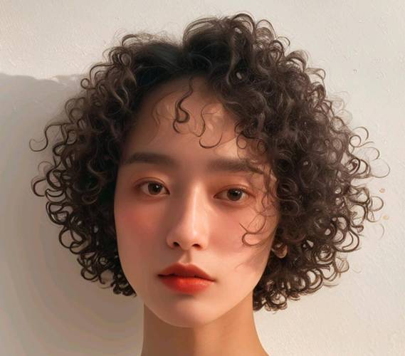 美女烫满头小卷发_甜美优雅，显气质，适合发量少！