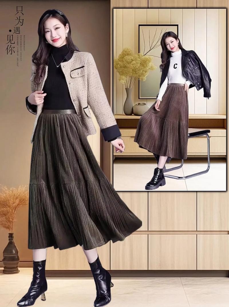 金丝绒长裙配啥上衣好看_金丝绒长裙百搭时尚，配毛衣外套显个性