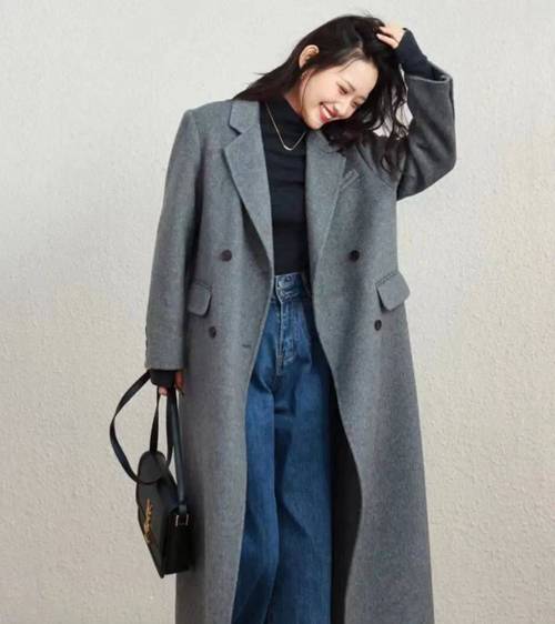 毛呢大衣配直筒裤子_毛呢大衣配直筒裤，显瘦又保暖，秋冬必备！