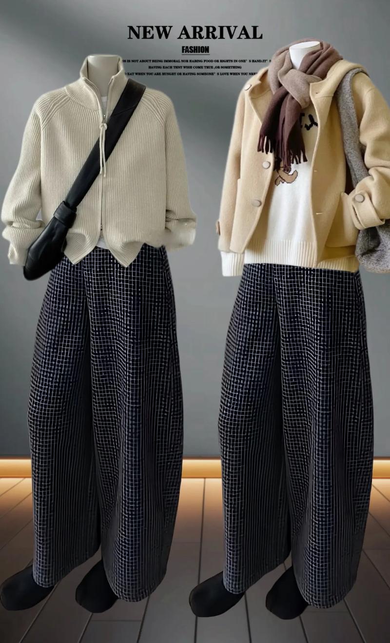 毛呢格子裤配什么上衣_秋冬百搭，风格随心变