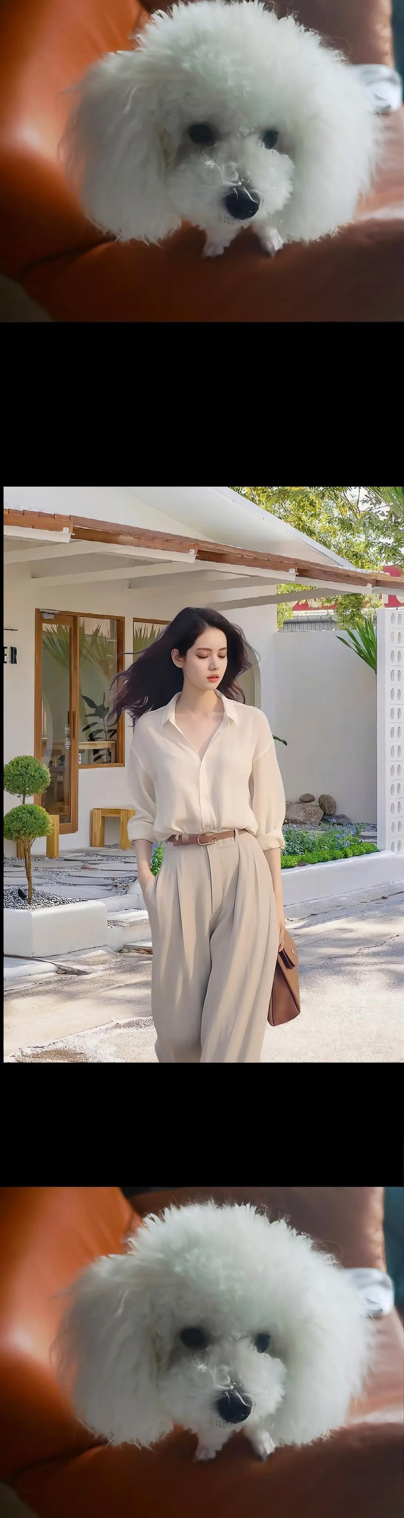 杏白色裤子配什么颜色上衣_清爽复古个性干练