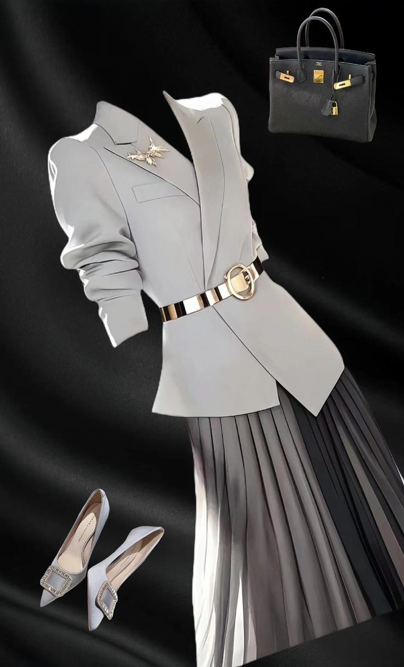 深灰色长裙适合配高跟鞋吗_深灰长裙配高跟鞋，小挎包点睛显优雅