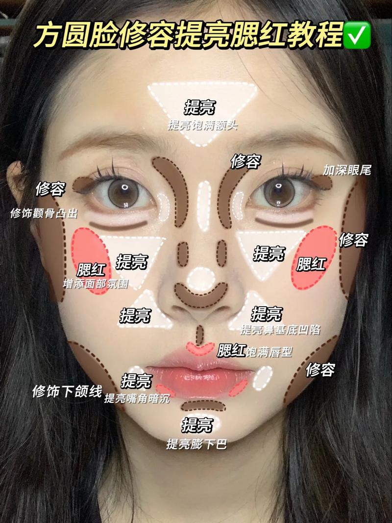 圆形脸化妆技巧_显小立体，自然元气