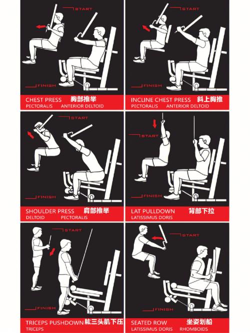 双侧高低拉训练器使用方法_高低拉器械调整姿势，避免损伤提升效果