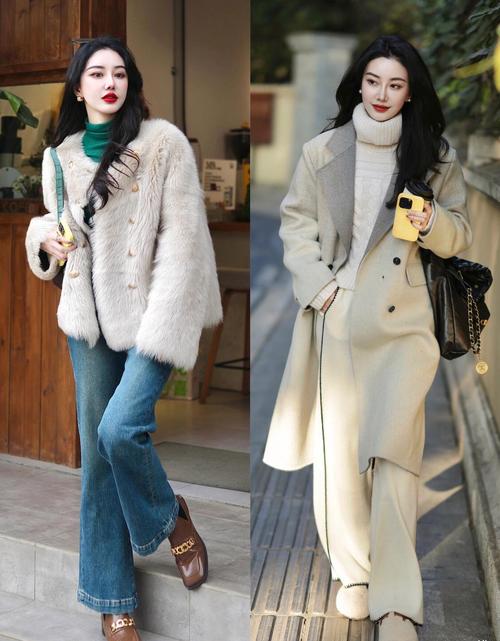 简约秋冬季女生搭配_西装衬衫大衣羽绒服，打造保暖时尚造型