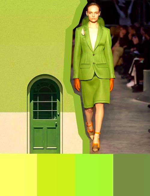 果绿色的三个最佳配色_果绿配白清新，撞灰高级，遇蓝活力，多色皆出彩