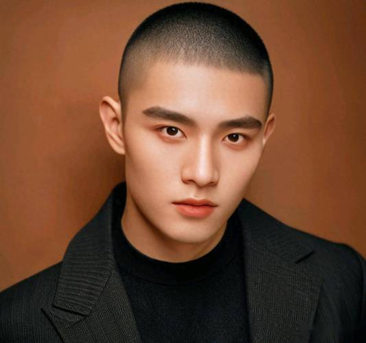 米白色寸头发型颜色_米白寸头渐变发型，低调奢华显个性