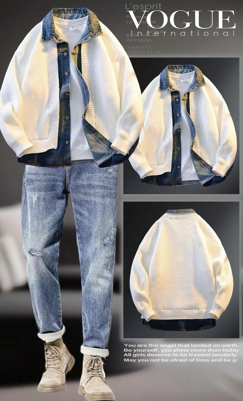 衬衫+开衫毛衣适合多少度_夹克毛衣轻便搭，层次穿显气质