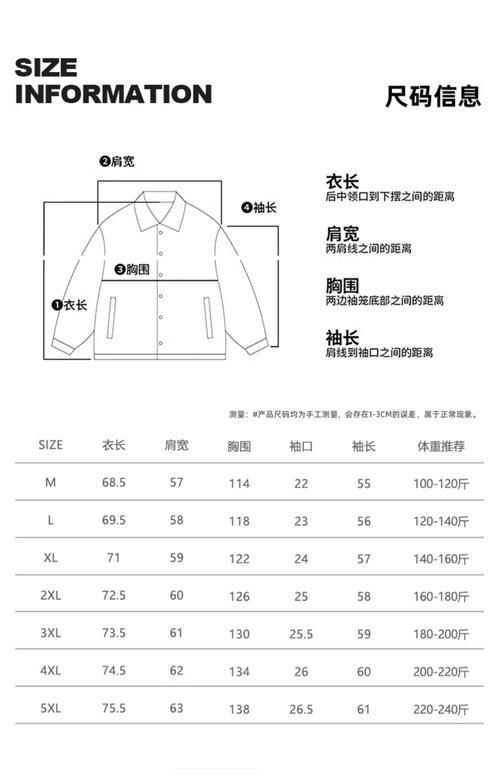 男装尺码身高体重对照表_男装尺码选对关键，看身高胸围参考表！