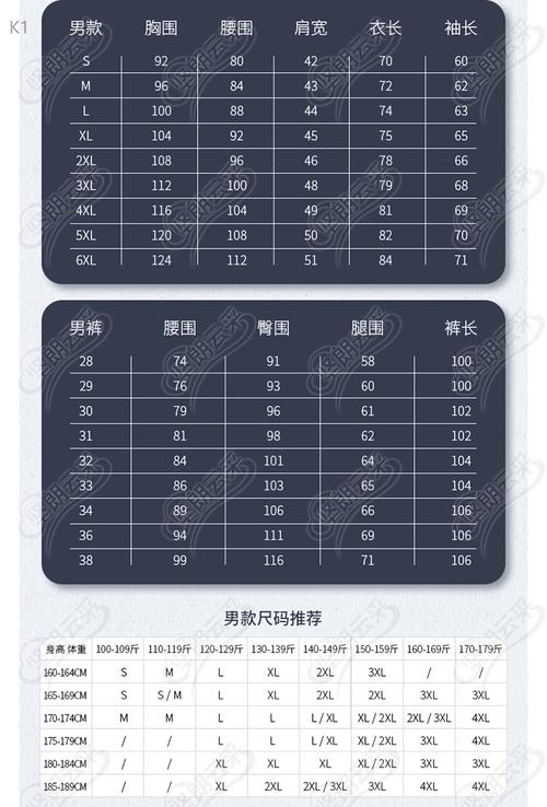 男装尺码身高体重对照表_男装尺码选对关键，看身高胸围参考表！