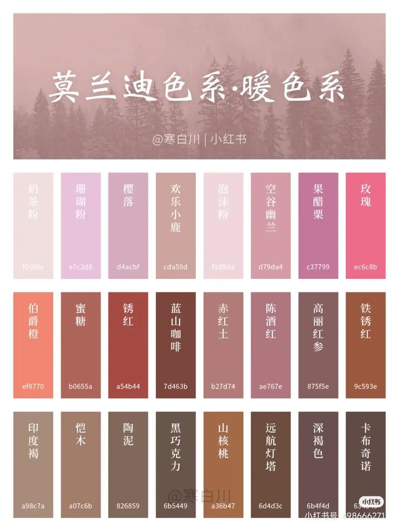 莫兰迪色高级配色参照一览表_六招提升高级感