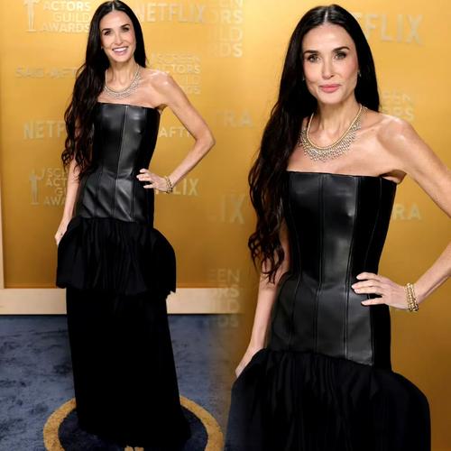 黛米摩尔连体裤搭配_黛米·摩尔母女巴黎同场，格纹连体衣时尚感拉满