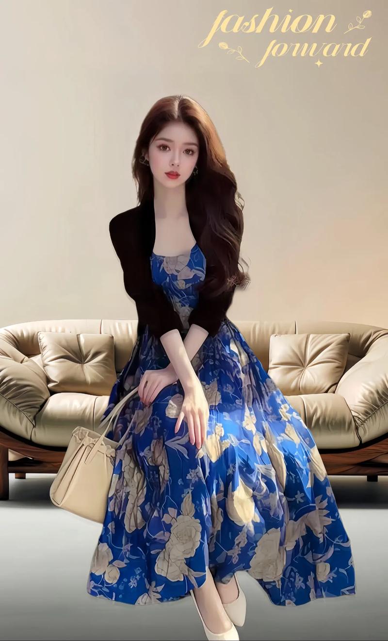 穿深v长裙搭配开衫仙气十足_深V长裙搭开衫显气质，选对更优雅显高