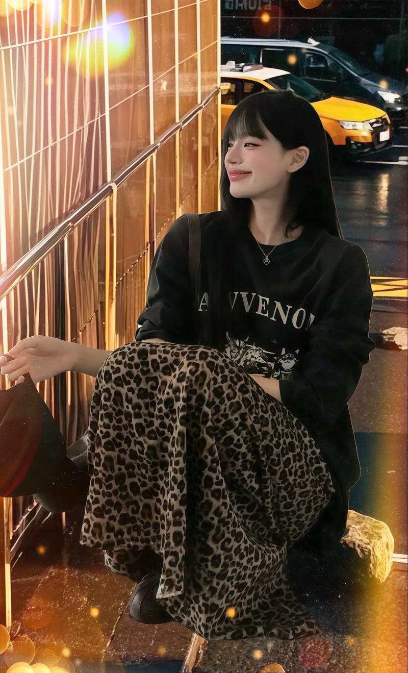 配豹纹半身裙的上衣_5种风格任你选