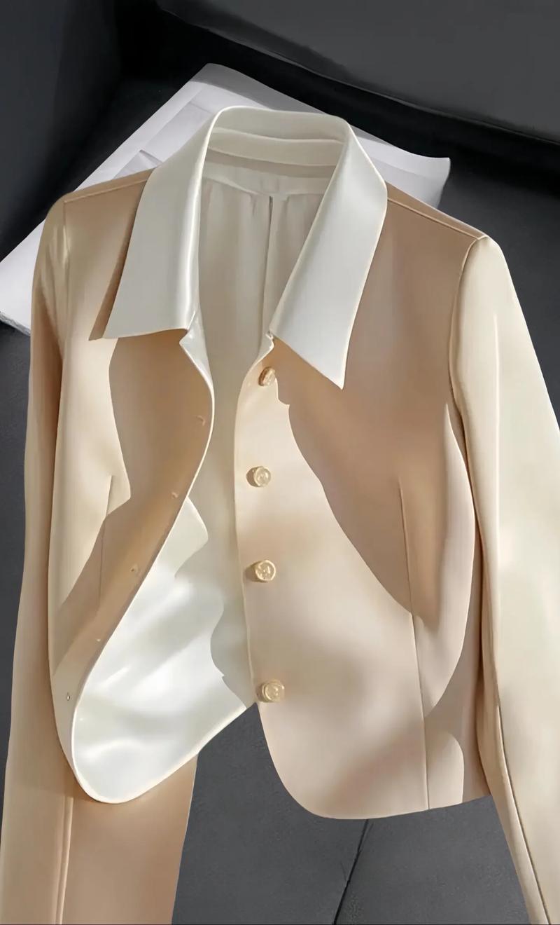 配香槟色吊带的西装外套_香槟灰黄西装外套，简约配裙，低调吸睛显气质