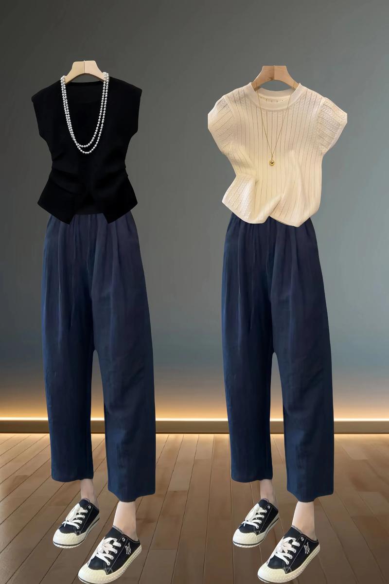 夏九分阔腿裤搭配什么上衣_九分阔腿裤 夏日百搭V领上衣 夏九分阔腿裤搭配什么上衣_九分阔腿裤 夏日百搭V领上衣