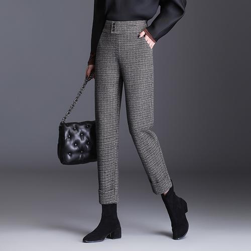 红灰色格子毛呢裤搭配什么鞋_皮鞋英伦休闲，颜色随心选！