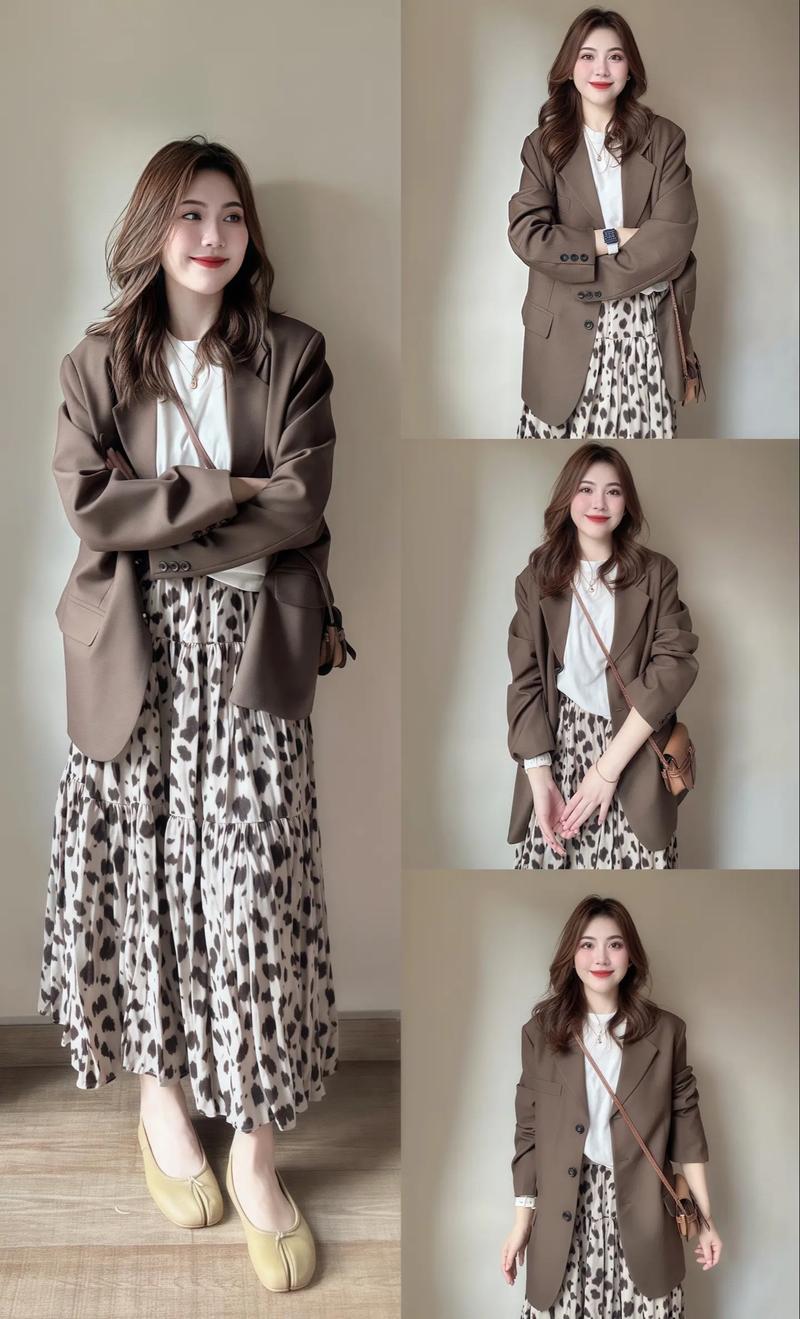 灰咖色的半截裙三个最佳配色_中年优雅，多色搭配显气质