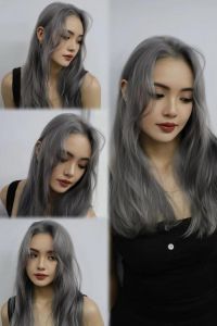 黑加灰是什么头发颜色_黑灰色挑染显白时尚，自然清爽易打理