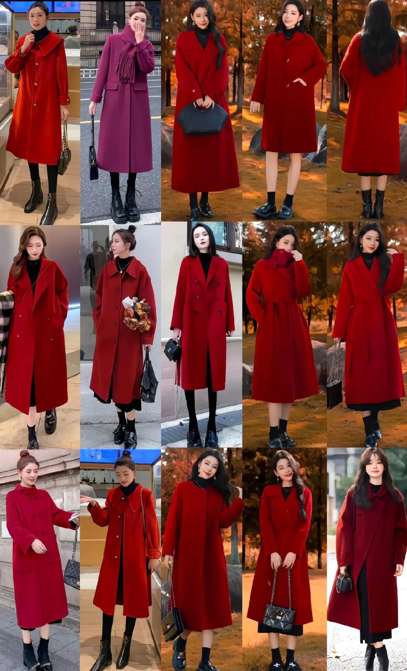 鲜大红袄配什么裤子穿_红色棉袄配黑白灰裤，时尚百搭显气质