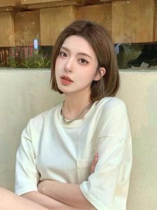 反差感十足的短发造型喝奶茶r_奶茶棕短发显年轻，修饰脸型，多种脸型可选