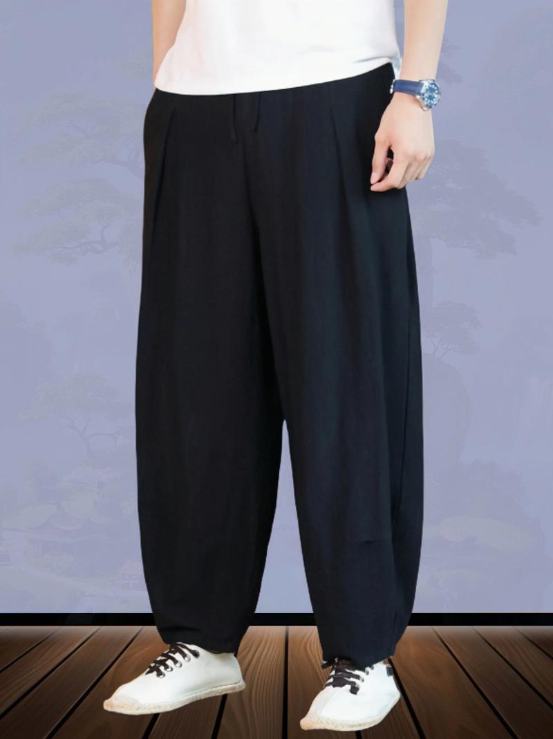 大裆裤配什么上衣_大裆裤多搭T恤衬衫，绑带鞋牛津鞋更时尚